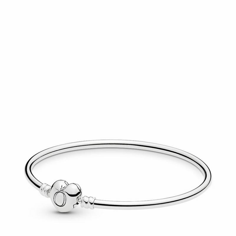 Pandora Logo Heart Clasp Moments Bangle Bracelet Silver Egypt GF1792053
